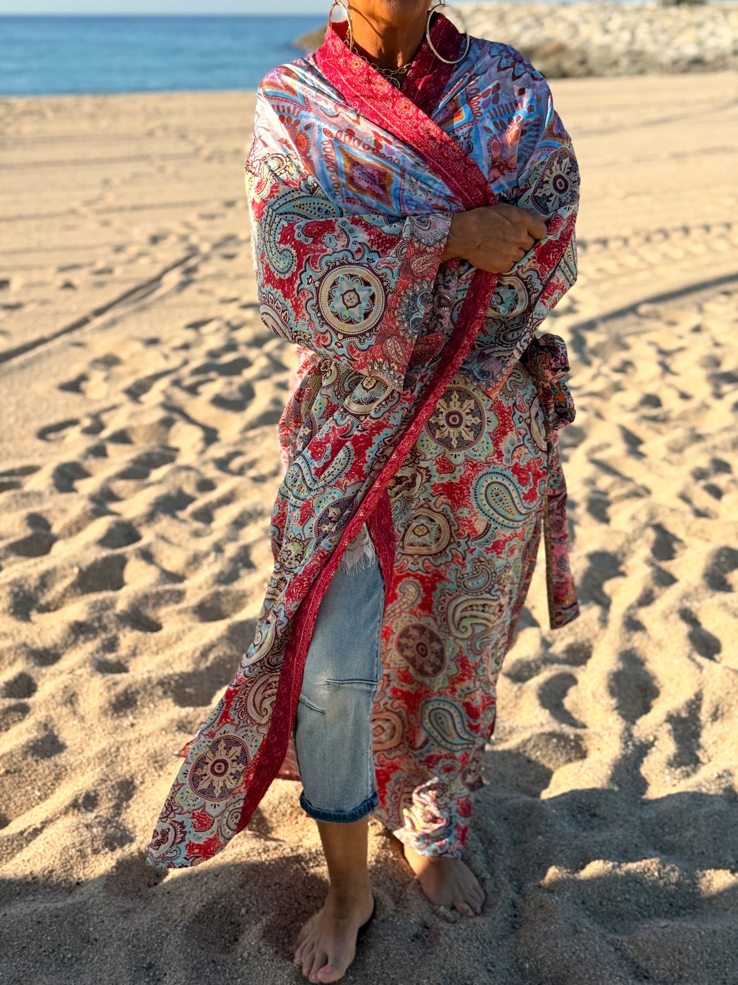 KIMONO ESTAMPADO MANGA 3/4 MULTICOLOR