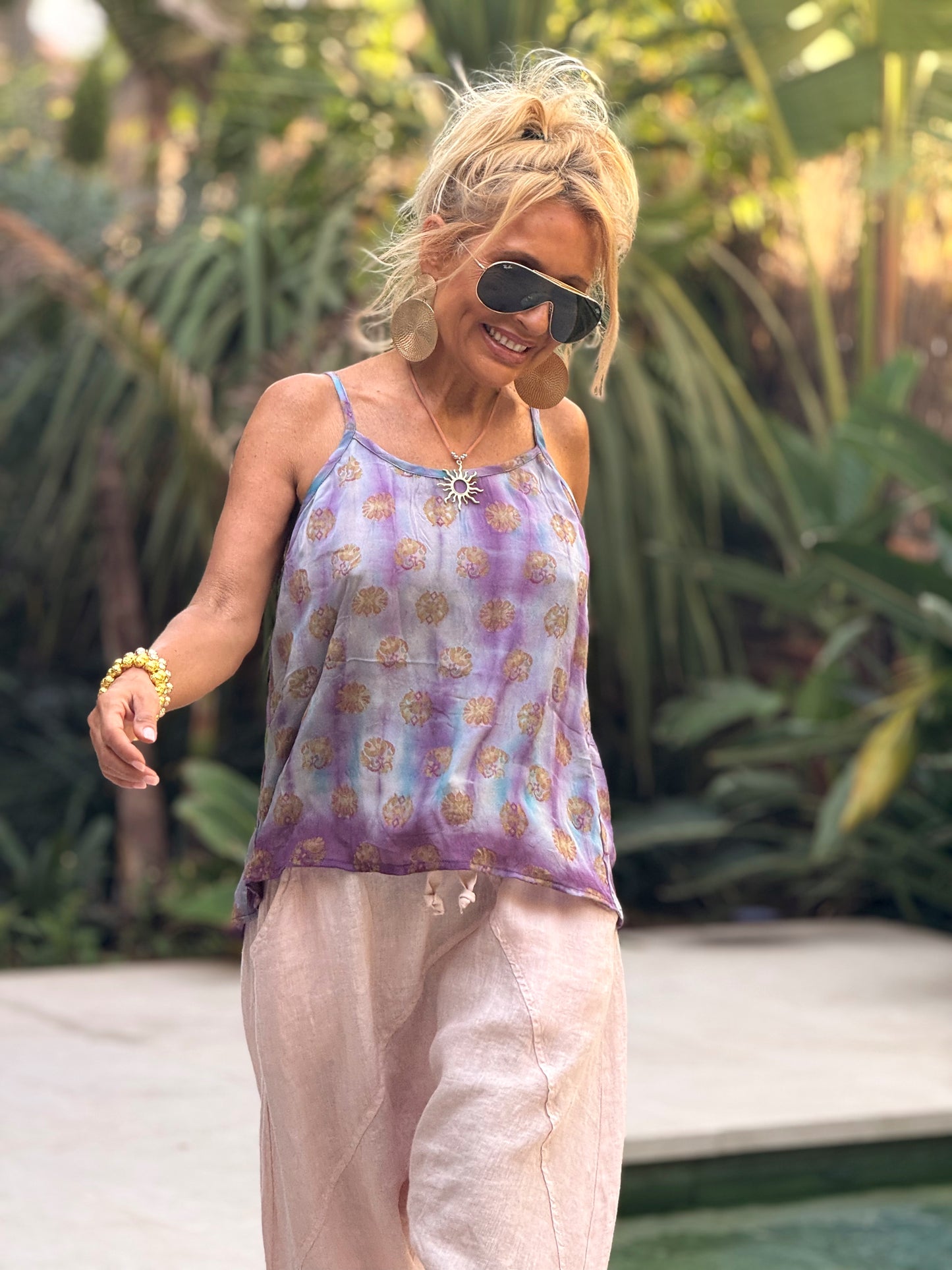TOP TIRANTES CREPE SEDA INDY MULTICOLOR