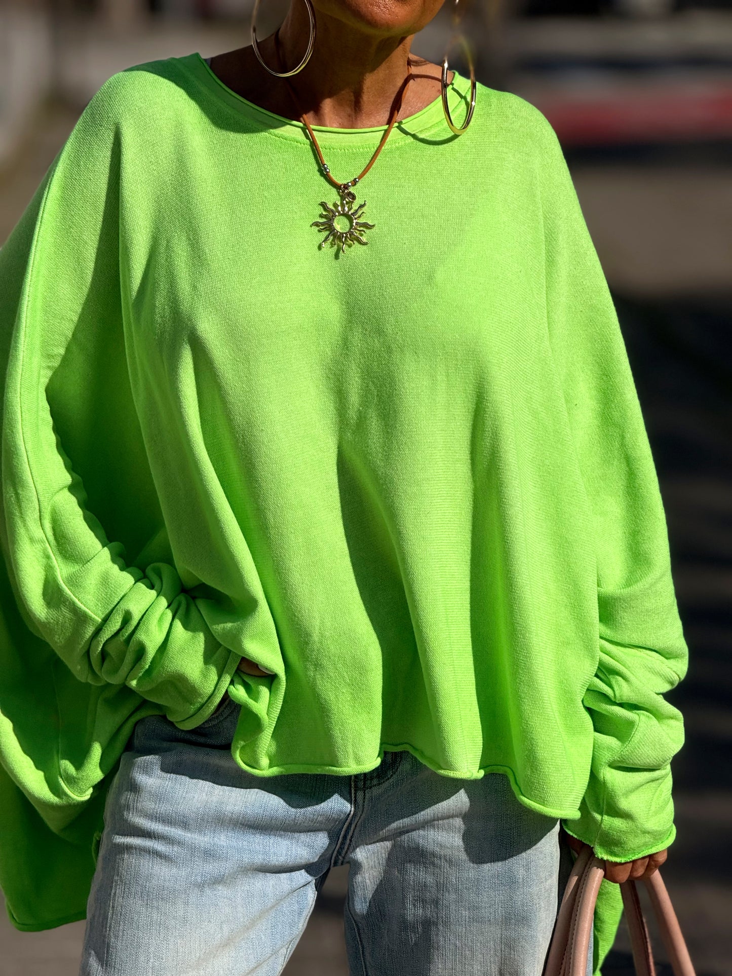 CAMISETA-SUDADERA SUPER OVERSIZE DANI NÉON MULTICOLOR