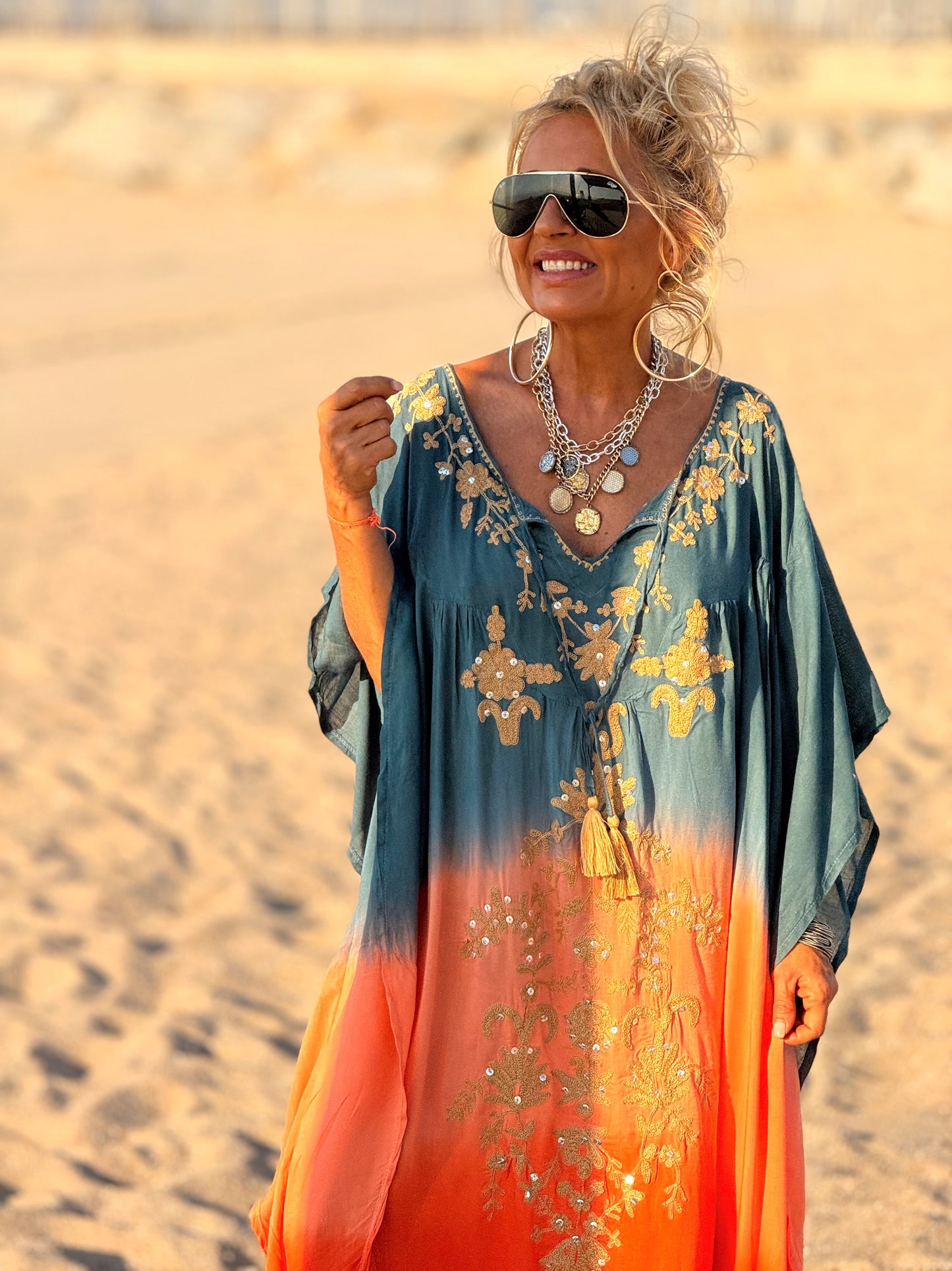 VESTIDO KAFTAN MIKONOS MULTICOLOR