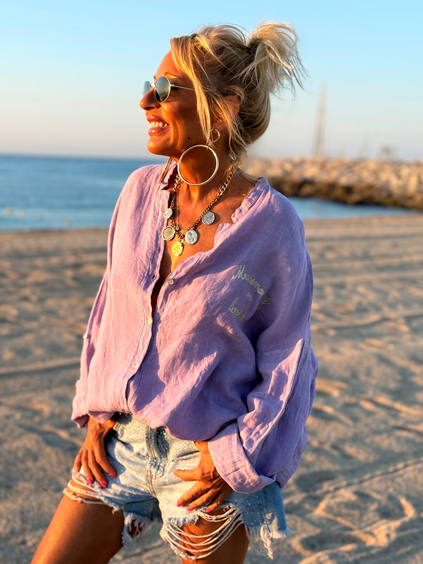 BLUSA LINO MALVA