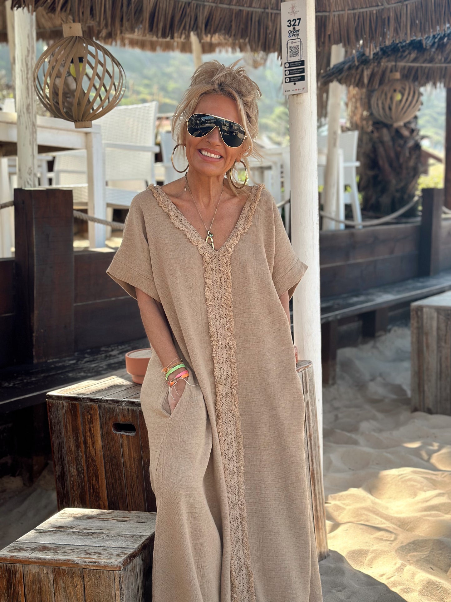 VESTIDO LARGO OVERSIZE JORDI CAMEL