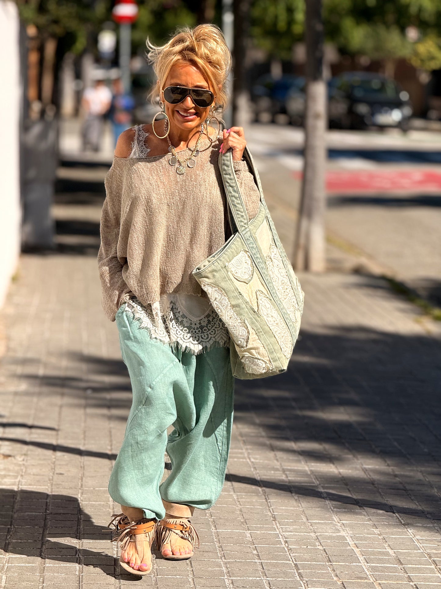PANTALÓN BAGGY OVERSIZE LINO FLORENT MULTICOLOR