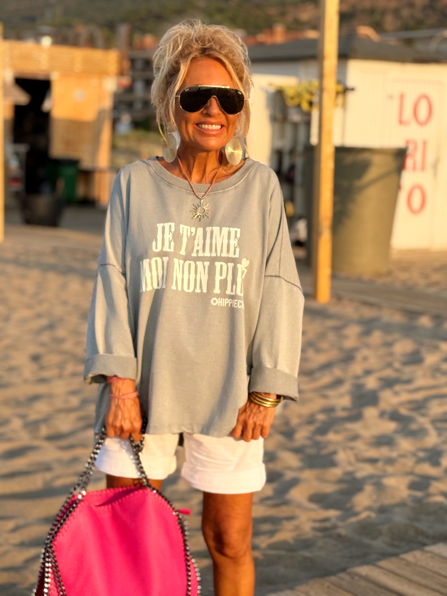 SUDADERA OVERSIZE JE T’AIME MOI NON PLUS MULTICOLOR