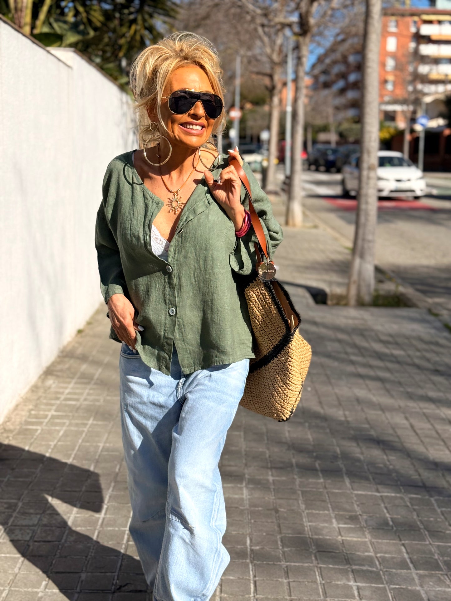 BLUSA DE LINO FABIO MULTICOLOR