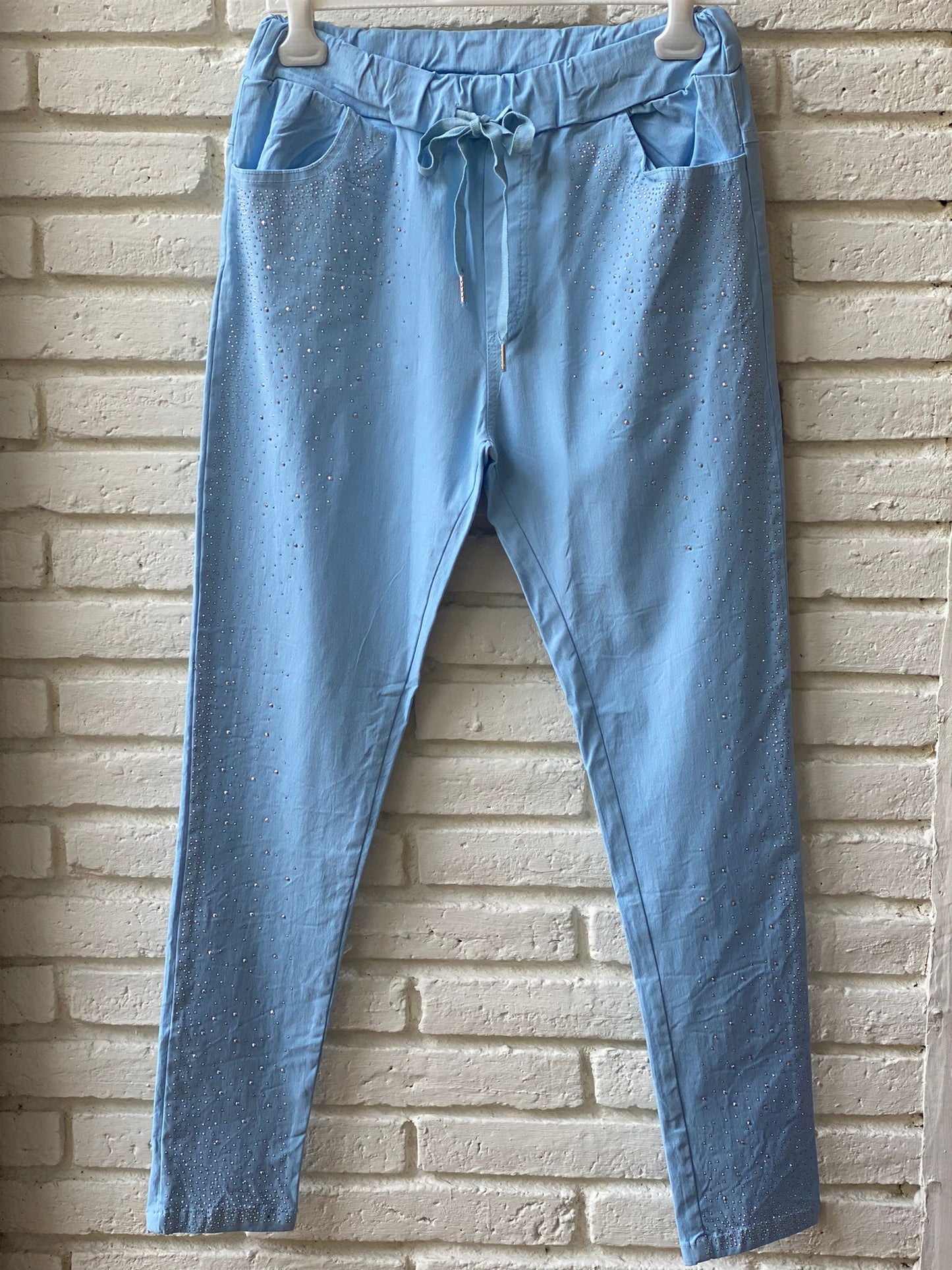 PANTALON BRILLANTE CELESTE