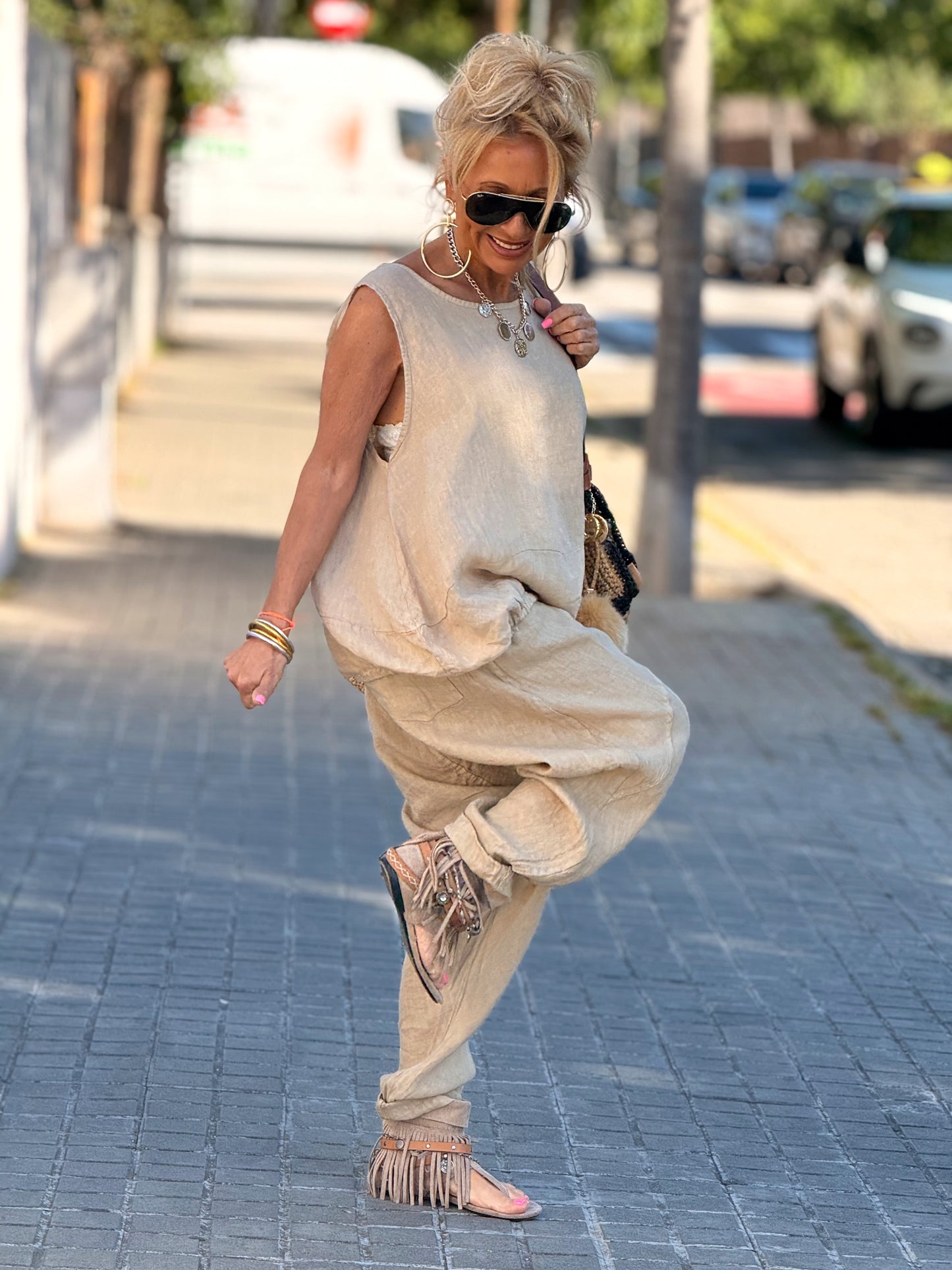 PANTALÓN BAGGY OVERSIZE LINO FLORENT MULTICOLOR
