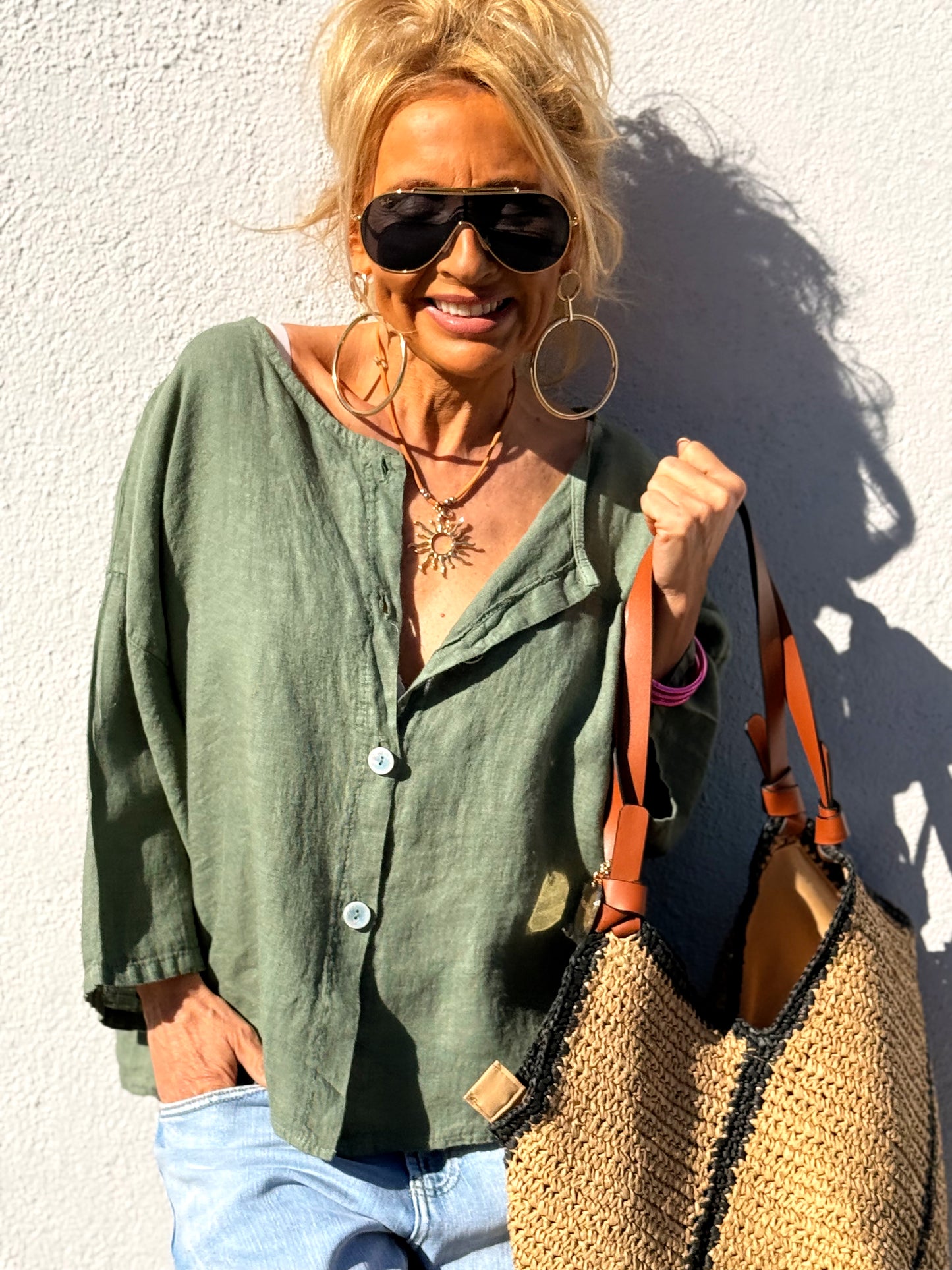 BLUSA DE LINO FABIO MULTICOLOR