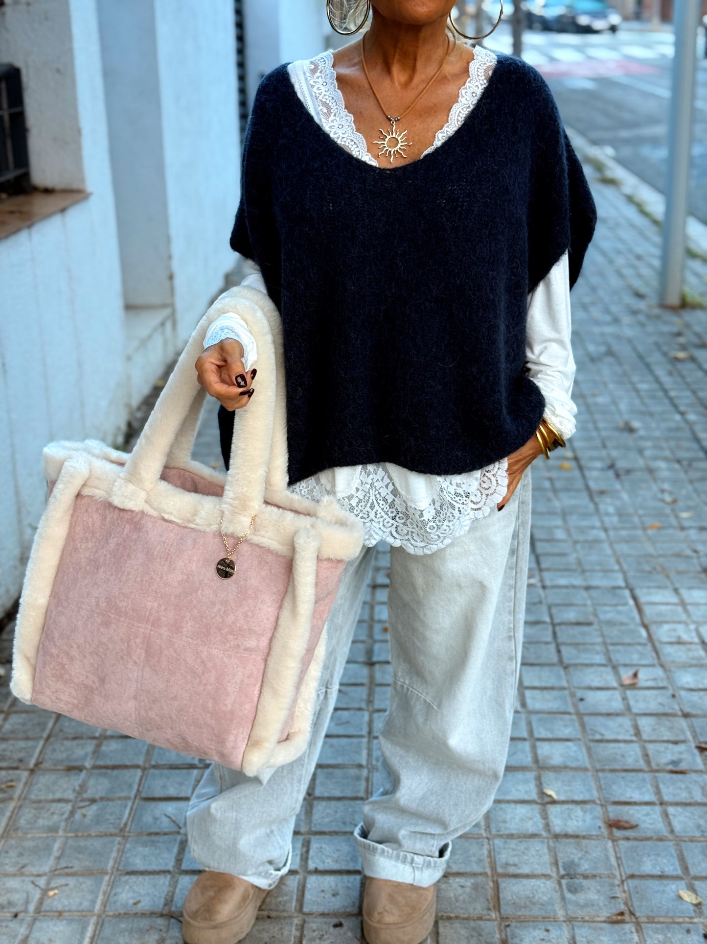 JERSEY-CHALECO DE PUNTO SUPER OVERSIZE LUANA MULTICOLOR