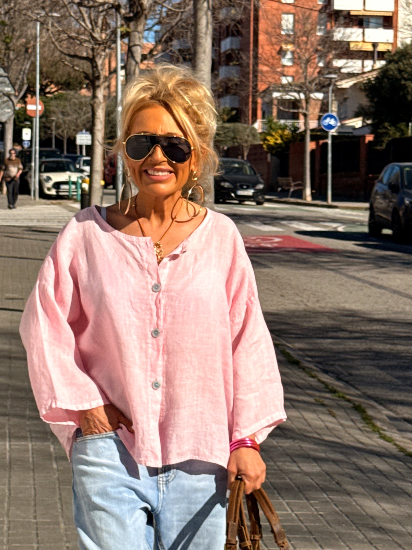 BLUSA DE LINO FABIO MULTICOLOR