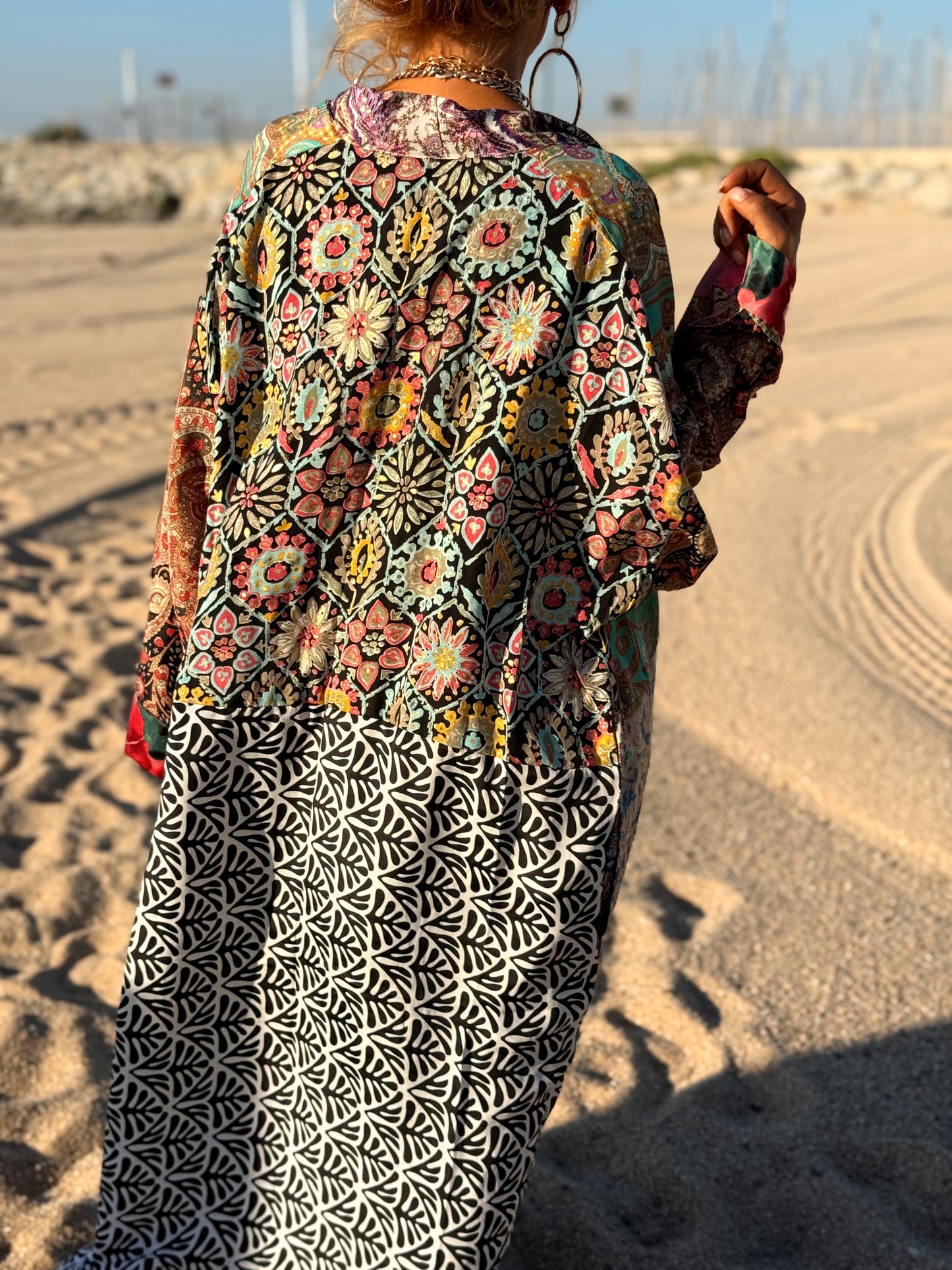 KIMONO ESTAMPADO MANGA 3/4 MULTICOLOR