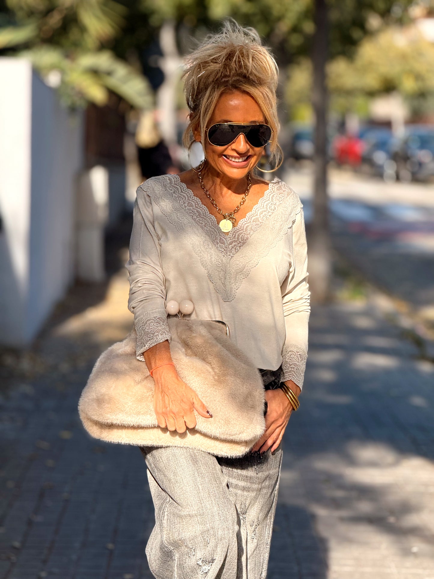 CAMISETA LENCERO SUPER OVERSIZE ANDREA MULTICOLOR