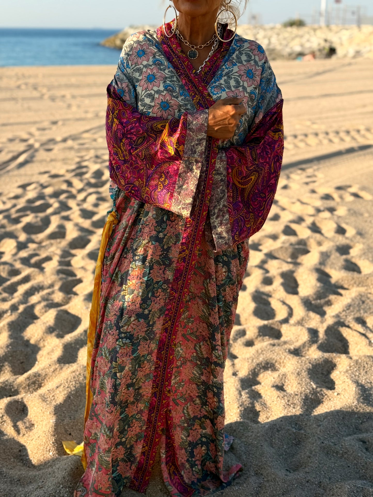 KIMONO ESTAMPADO MANGA 3/4 MULTICOLOR