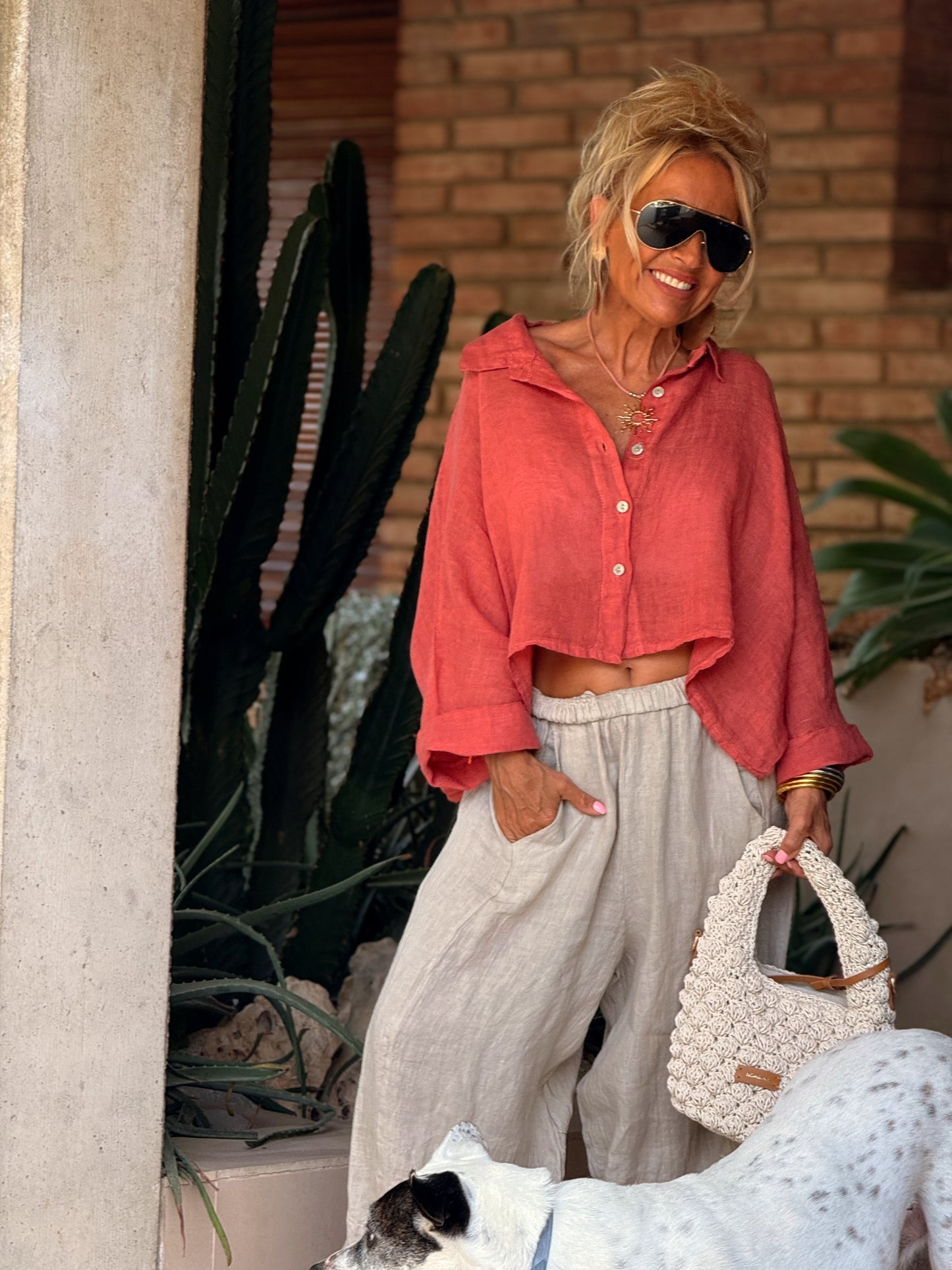 CAMISA LINO CROP-TOP MULTICOLOR