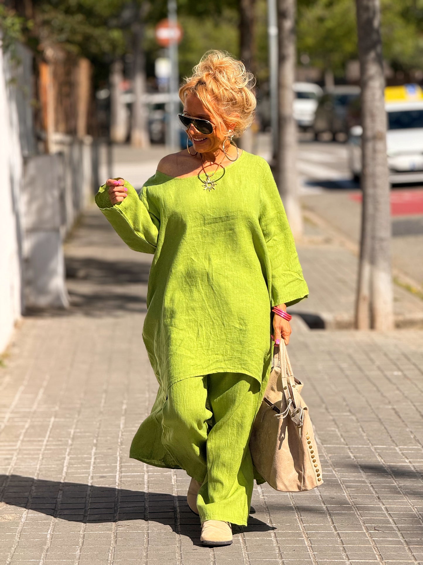 CONJUNTO TUNICA-PANTALON LINO ESTHER MULTICOLOR
