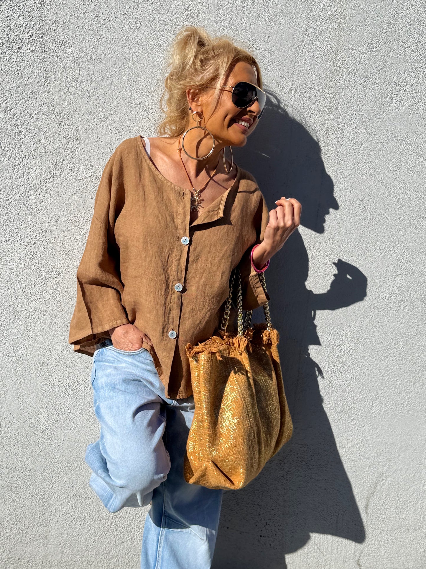 BLUSA DE LINO FABIO MULTICOLOR