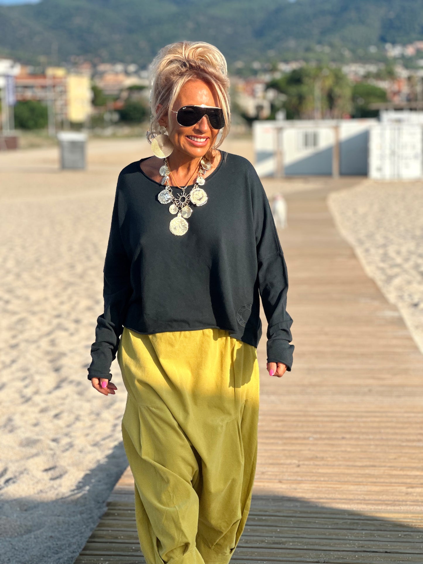 PANTALONES PANA CROPPED BAGGY OVERSIZE MULTICOLOR