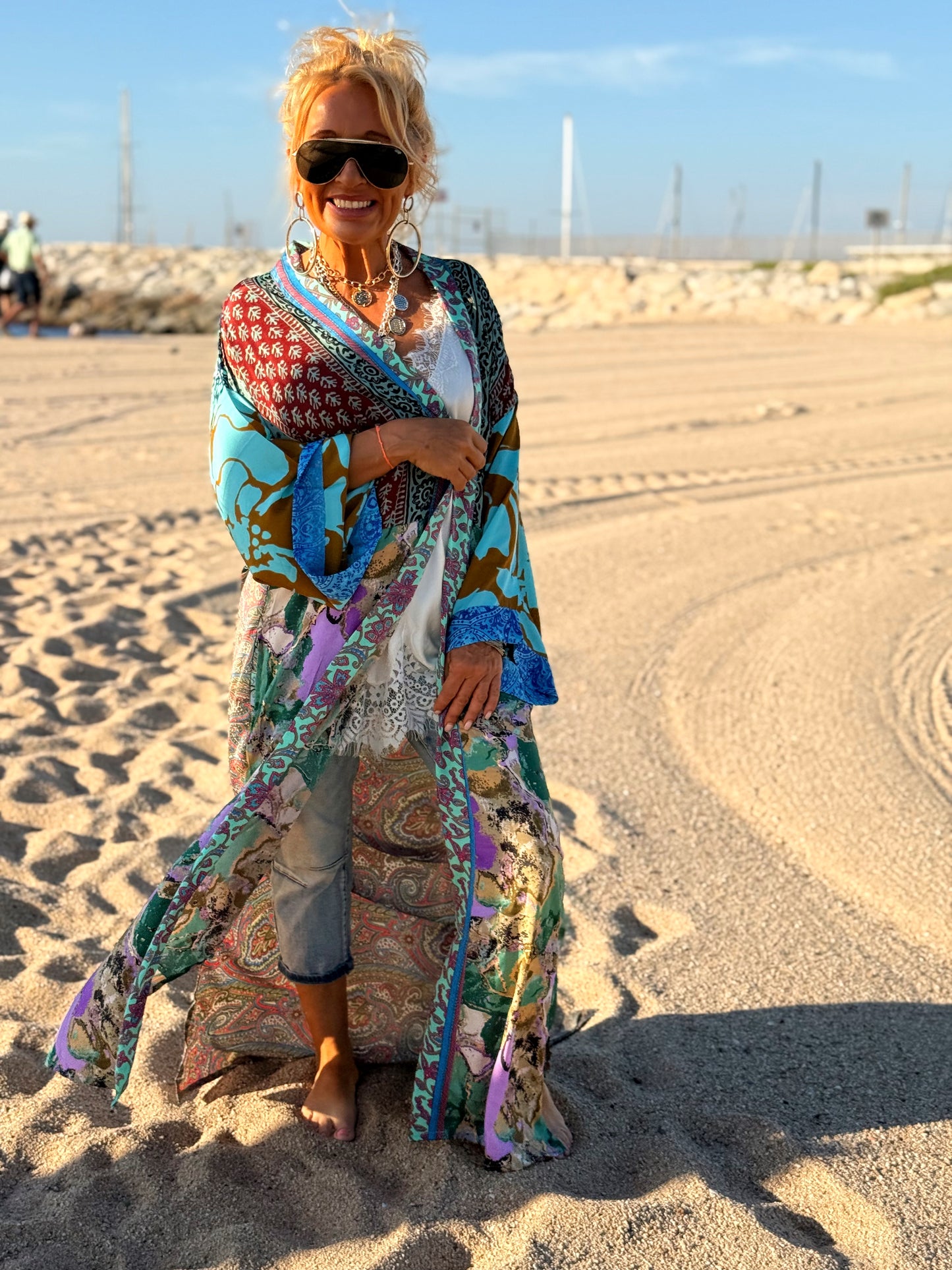 KIMONO ESTAMPADO MANGA 3/4 MULTICOLOR