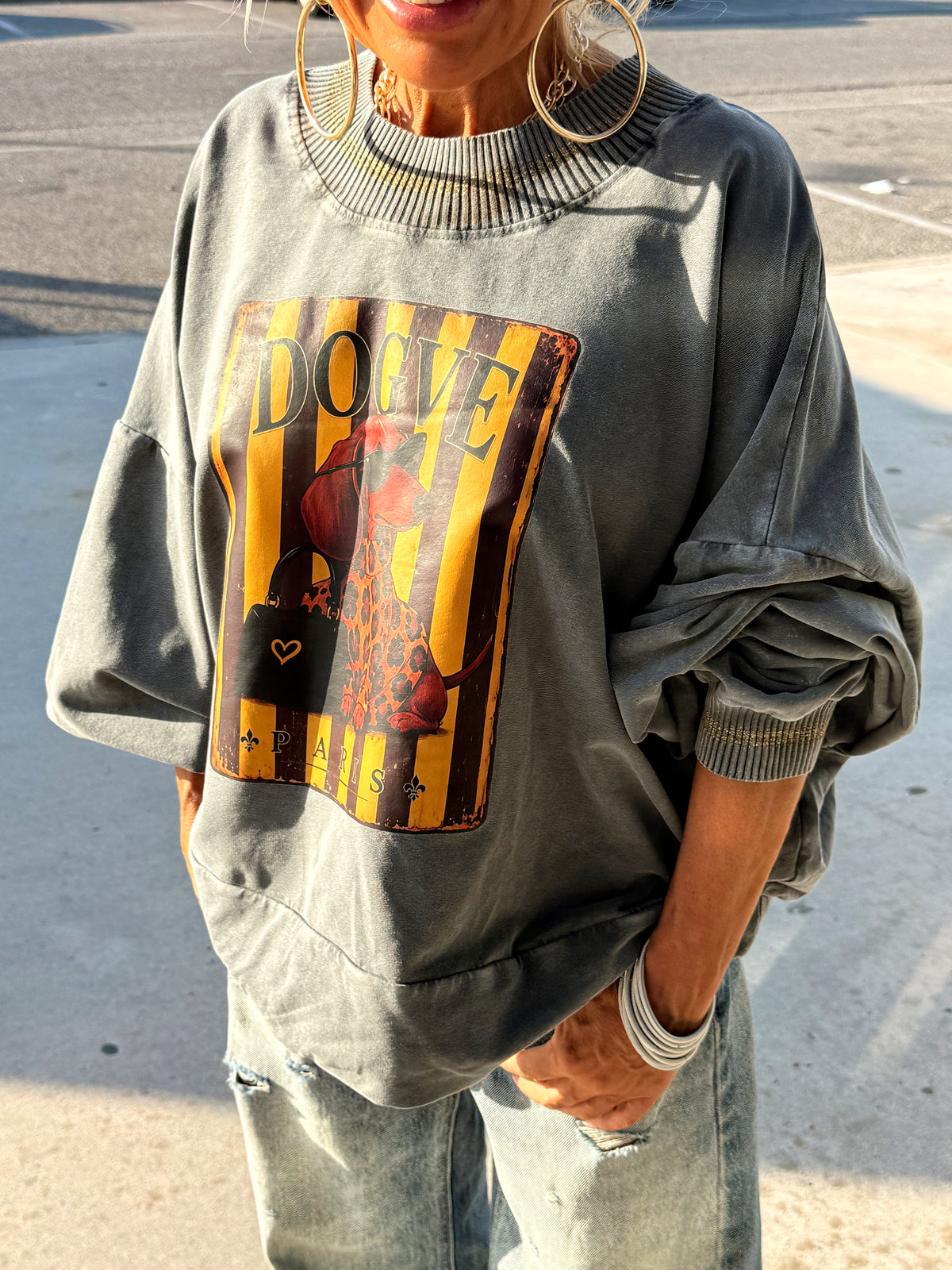SUDADERA TECKEL GRIS