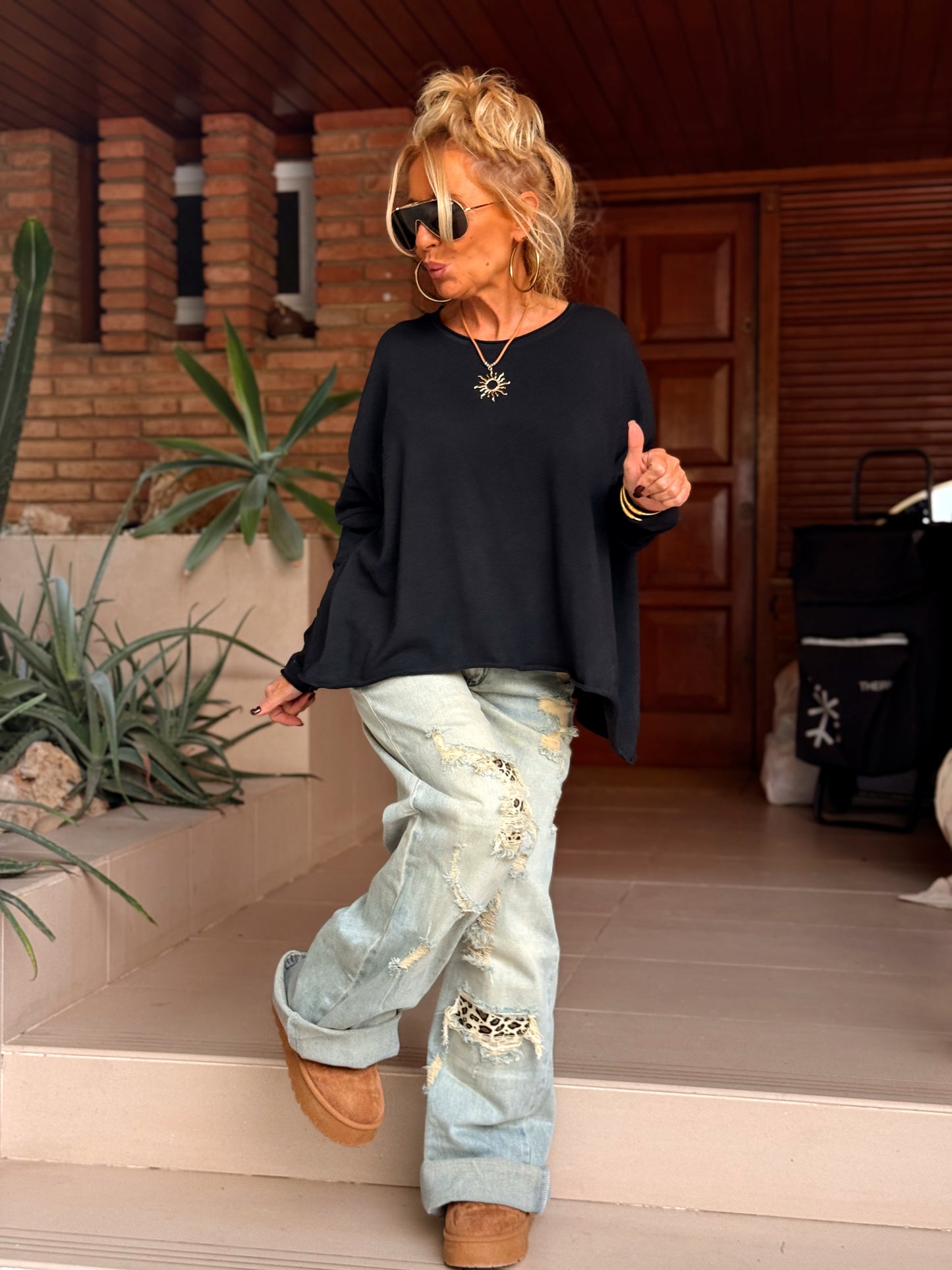 CAMISETA DESGASTADA OVERSIZE DANI MULTICOLOR