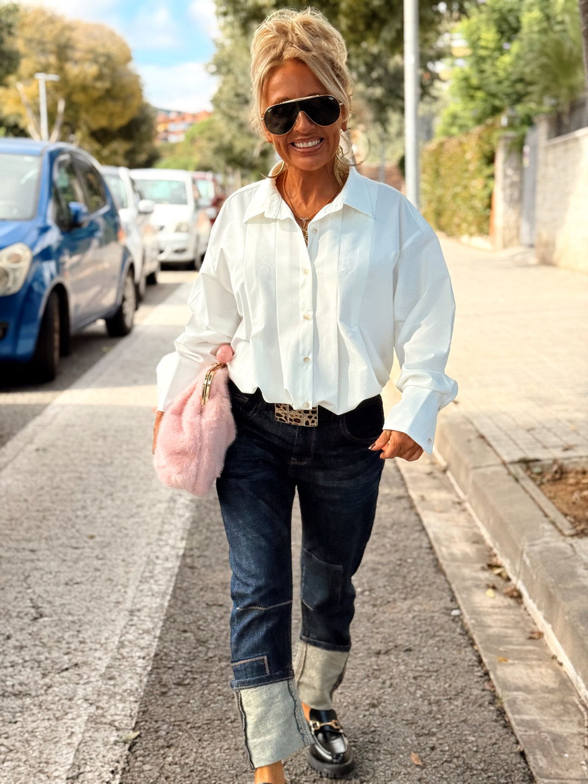 CAMISA CON PLIEGUES FILIPA MULTICOLOR