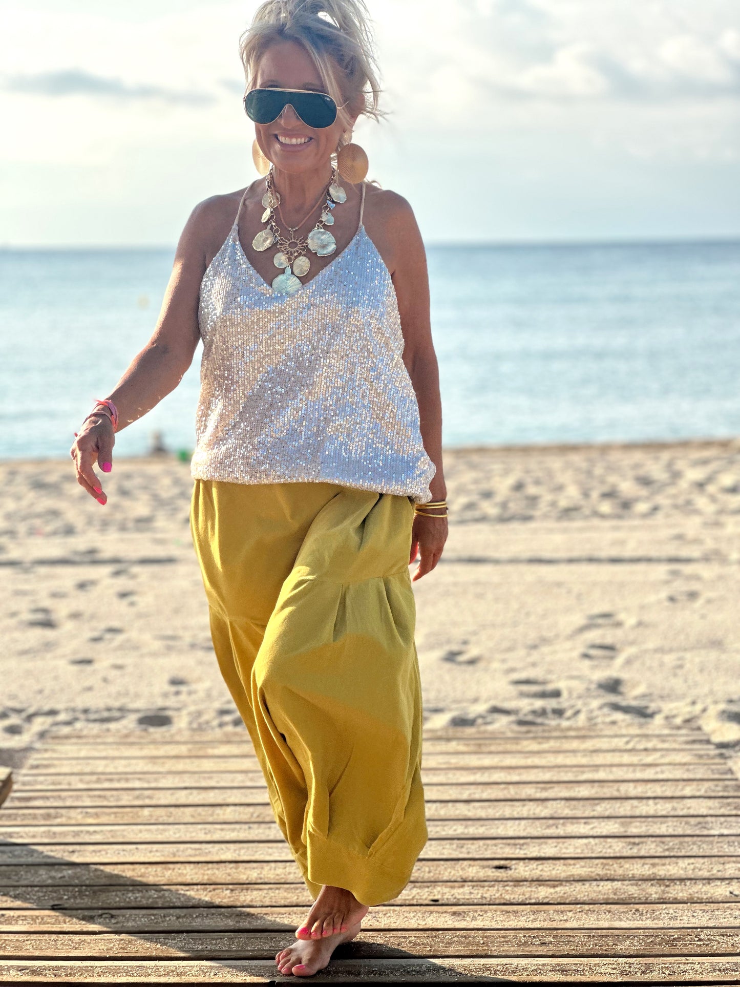 PANTALONES PANA CROPPED BAGGY OVERSIZE MULTICOLOR