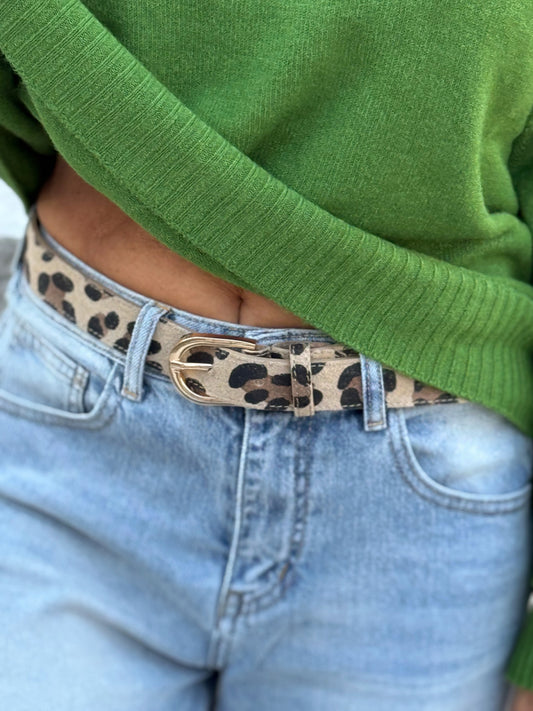 CINTURON ANIMAL PRINT BEIGE