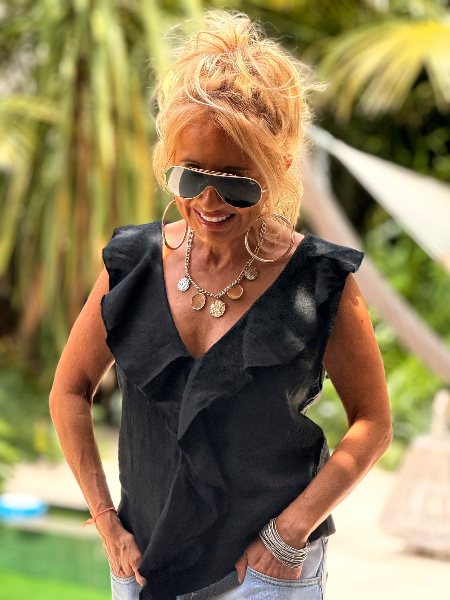 TOP BLUSA VOLANTE MULTICOLOR