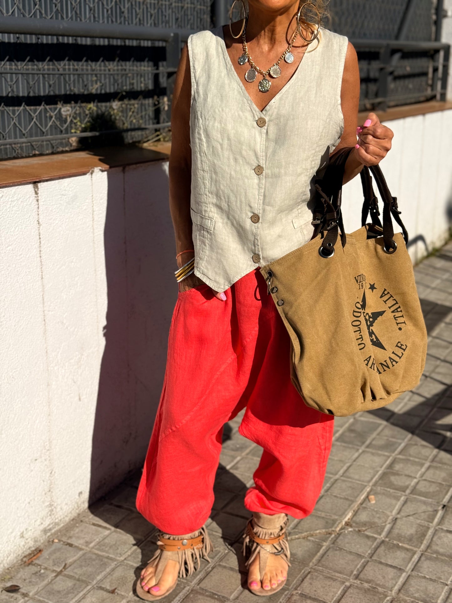 PANTALÓN BAGGY OVERSIZE LINO FLORENT MULTICOLOR