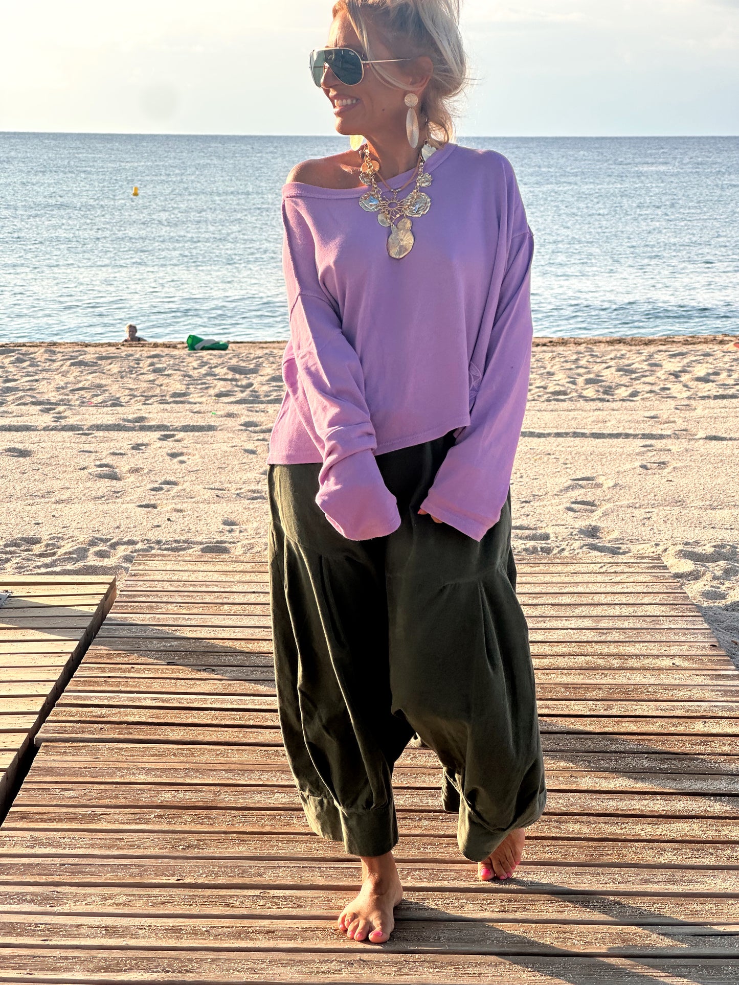 PANTALONES PANA CROPPED BAGGY OVERSIZE MULTICOLOR