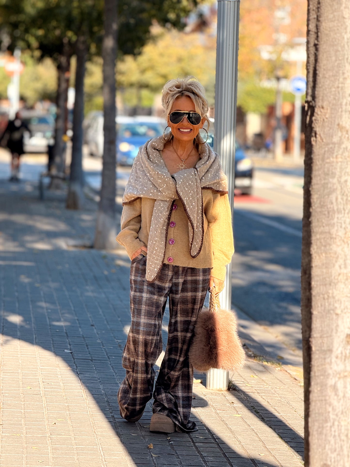 PANTALON CUADROS NOAH MARRÓN