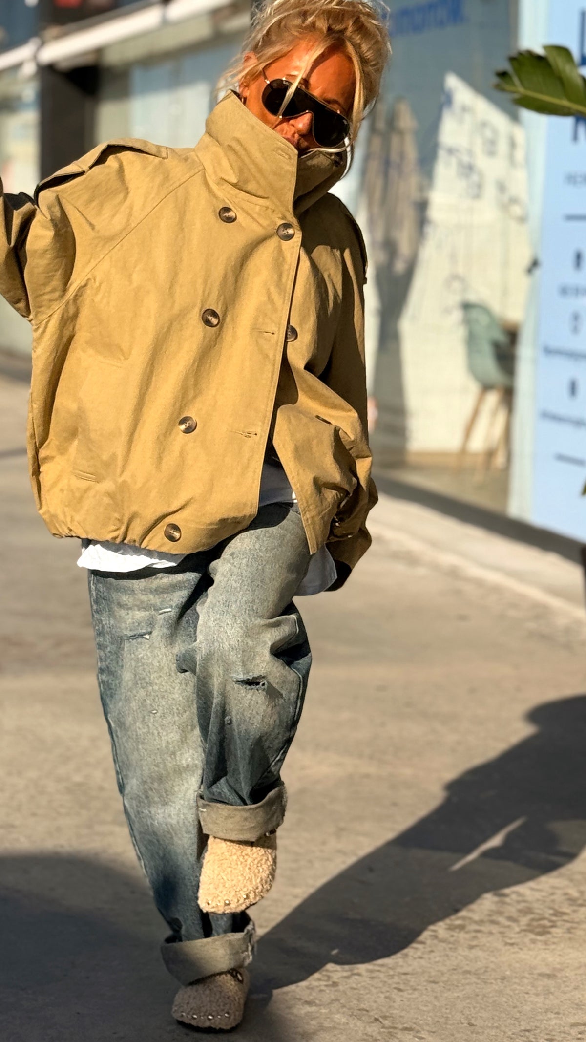 CHAQUETA FORRADA BEIGE