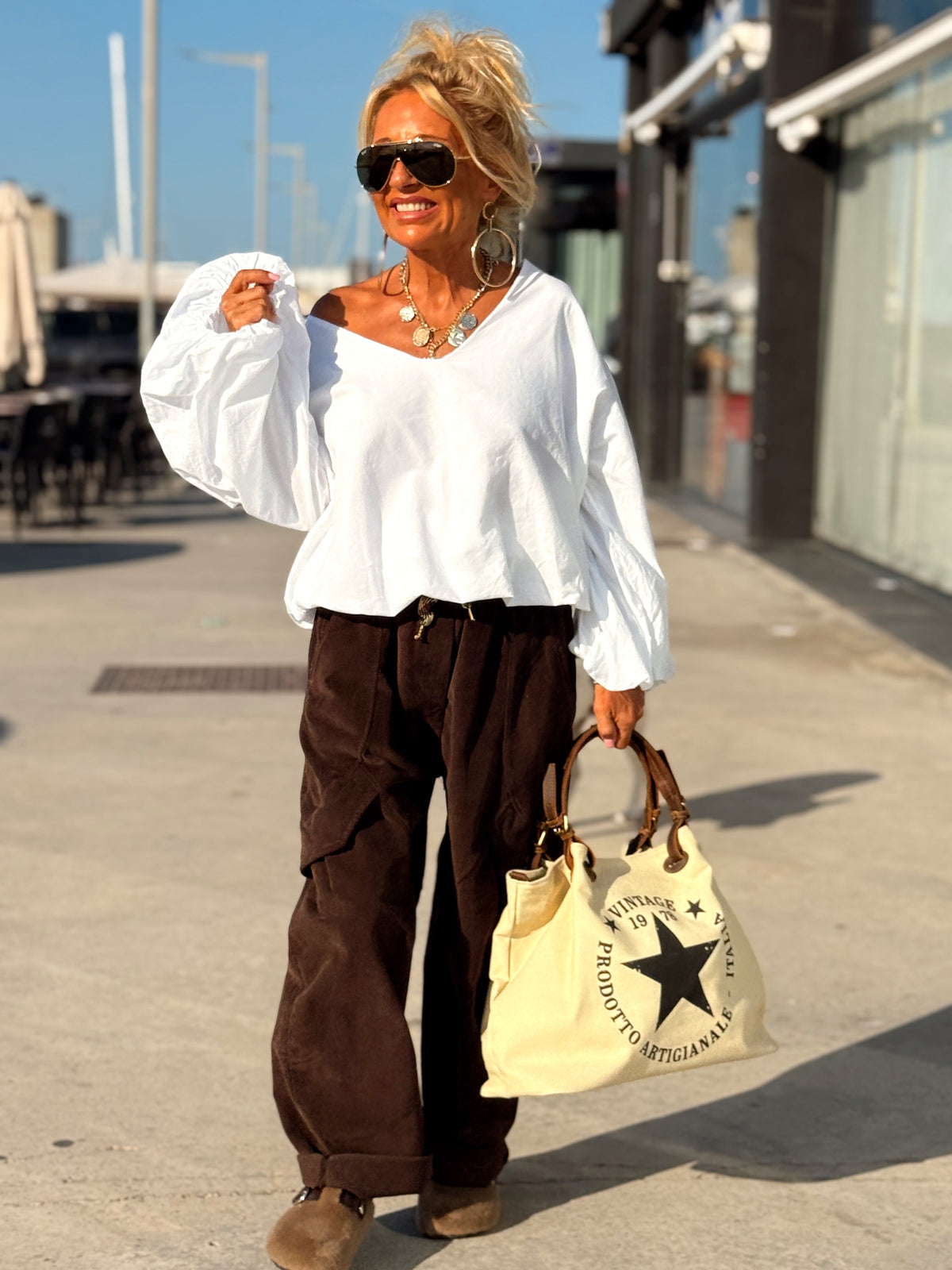 PANTALON PANA CON BOLSILLO SALLY MULTICOLOR
