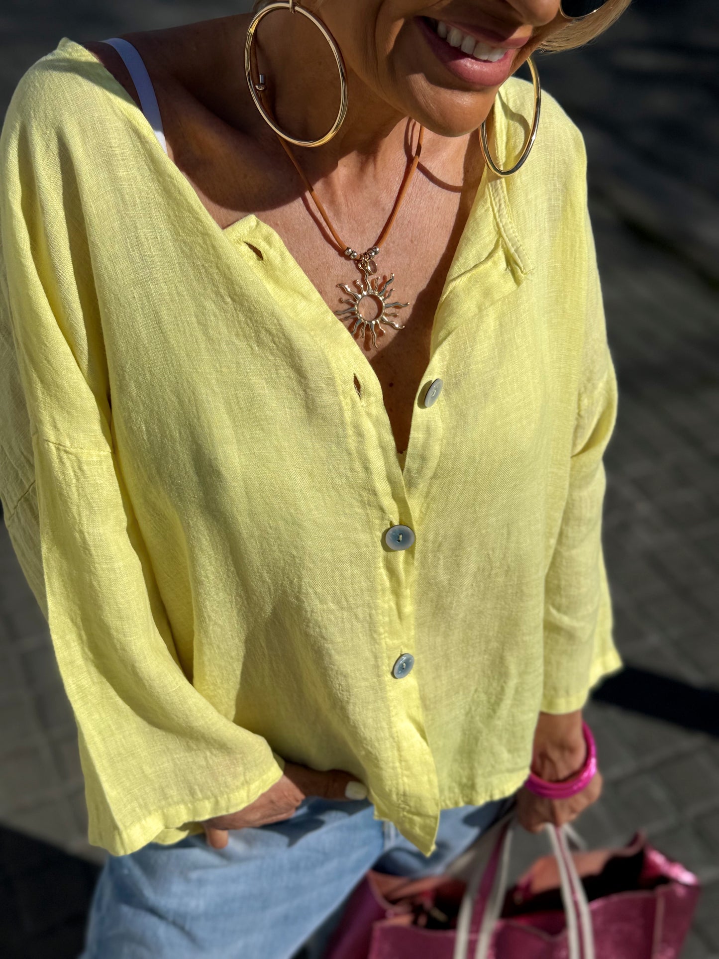 BLUSA DE LINO FABIO MULTICOLOR