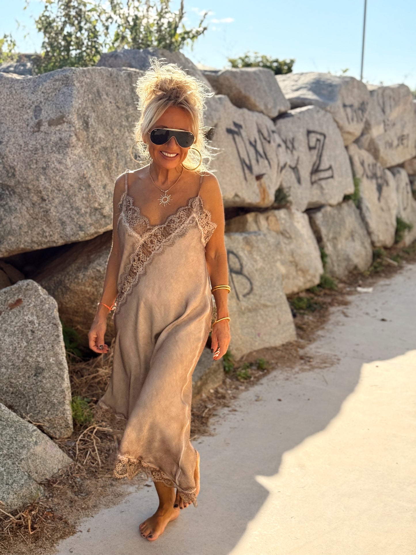 VESTIDO LENCERO ASIMÉTRICO MULTICOLOR