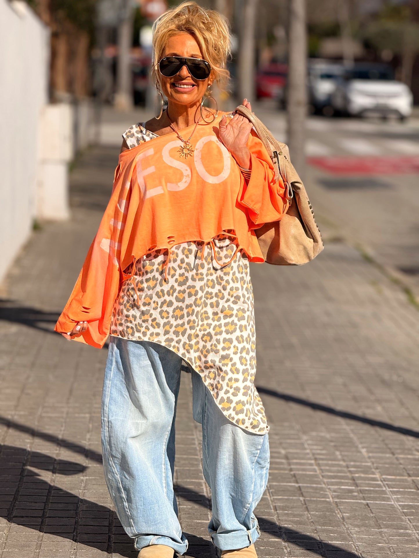 TOP ASIMÉTRICO ANIMAL PRINT