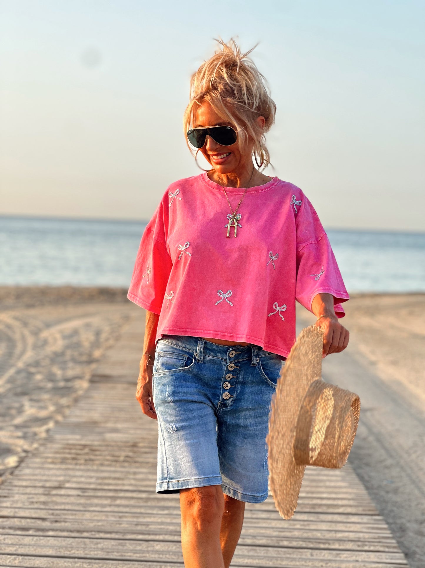 CAMISETA CROP-TOP ROSA