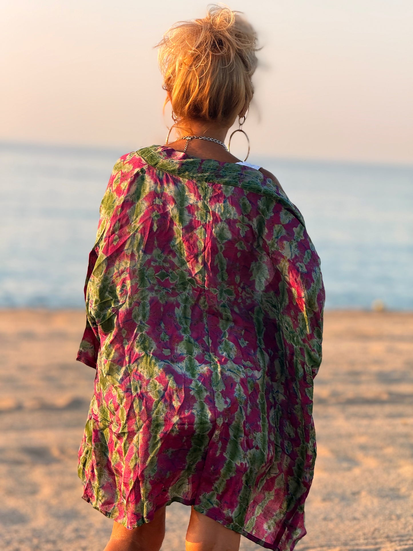 KIMONO CORTO ESTAMPADO MANGA LARGA MULTICOLOR