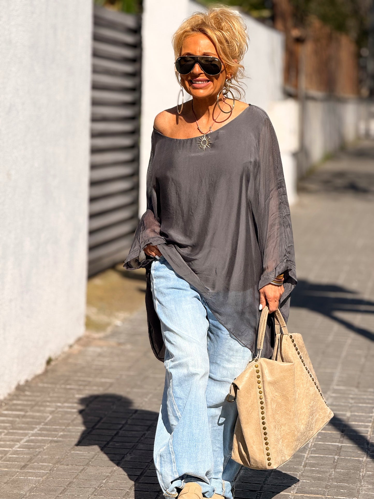 BLUSA CON TOP OVERSIZE ASIMÉTRICA NOA MULTICOLOR