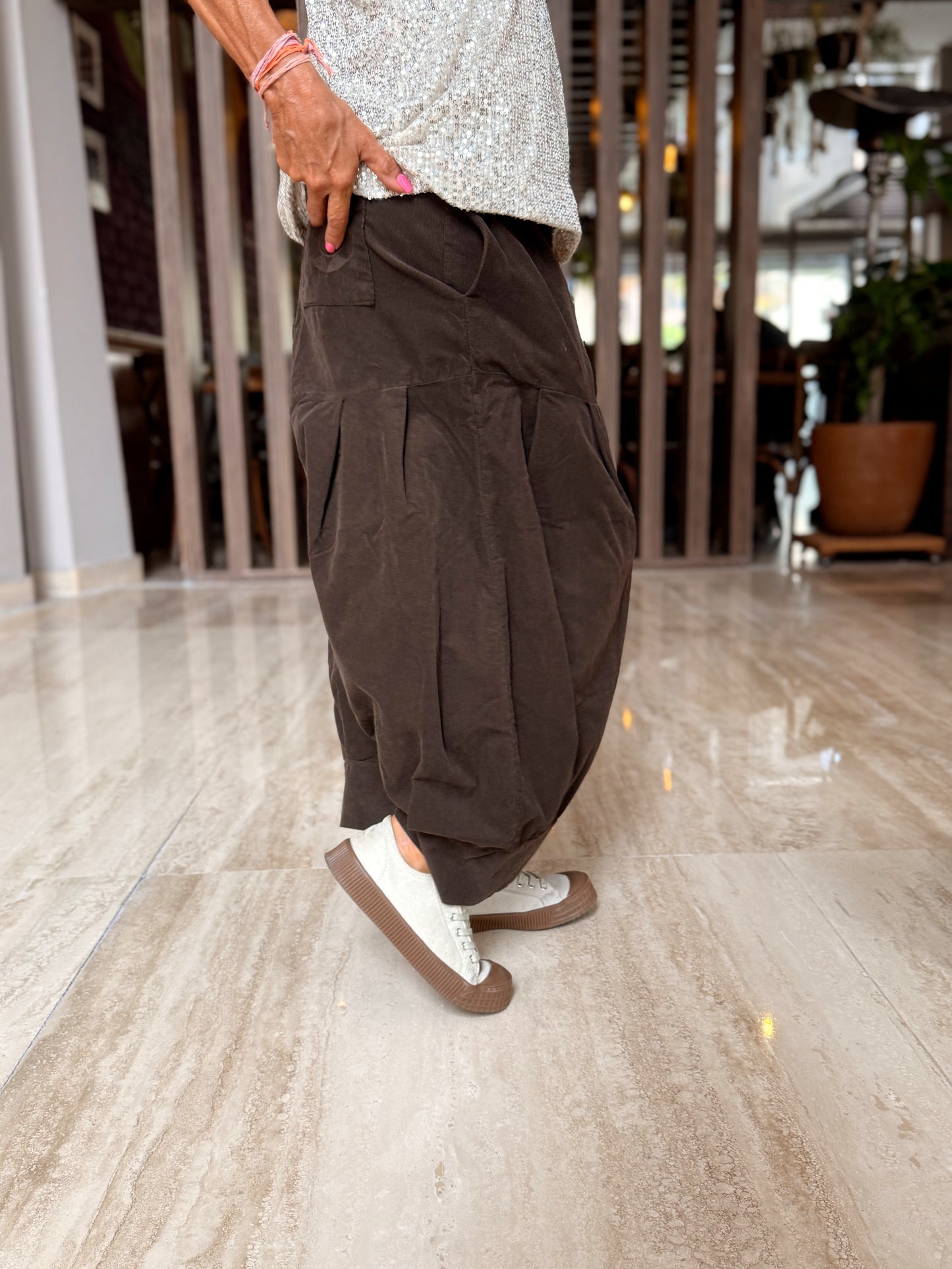 PANTALONES PANA CROPPED BAGGY OVERSIZE MULTICOLOR