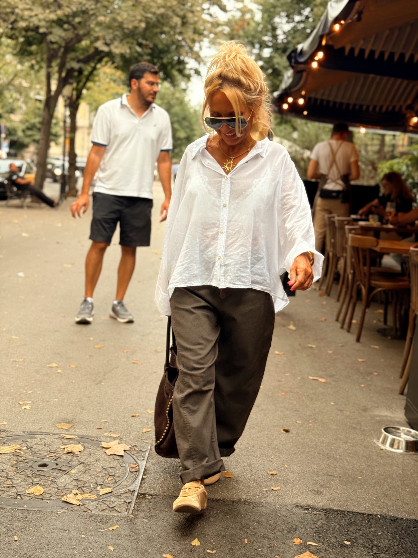 PANTALON CON CINTURÓN CAMILLE  MULTICOLOR