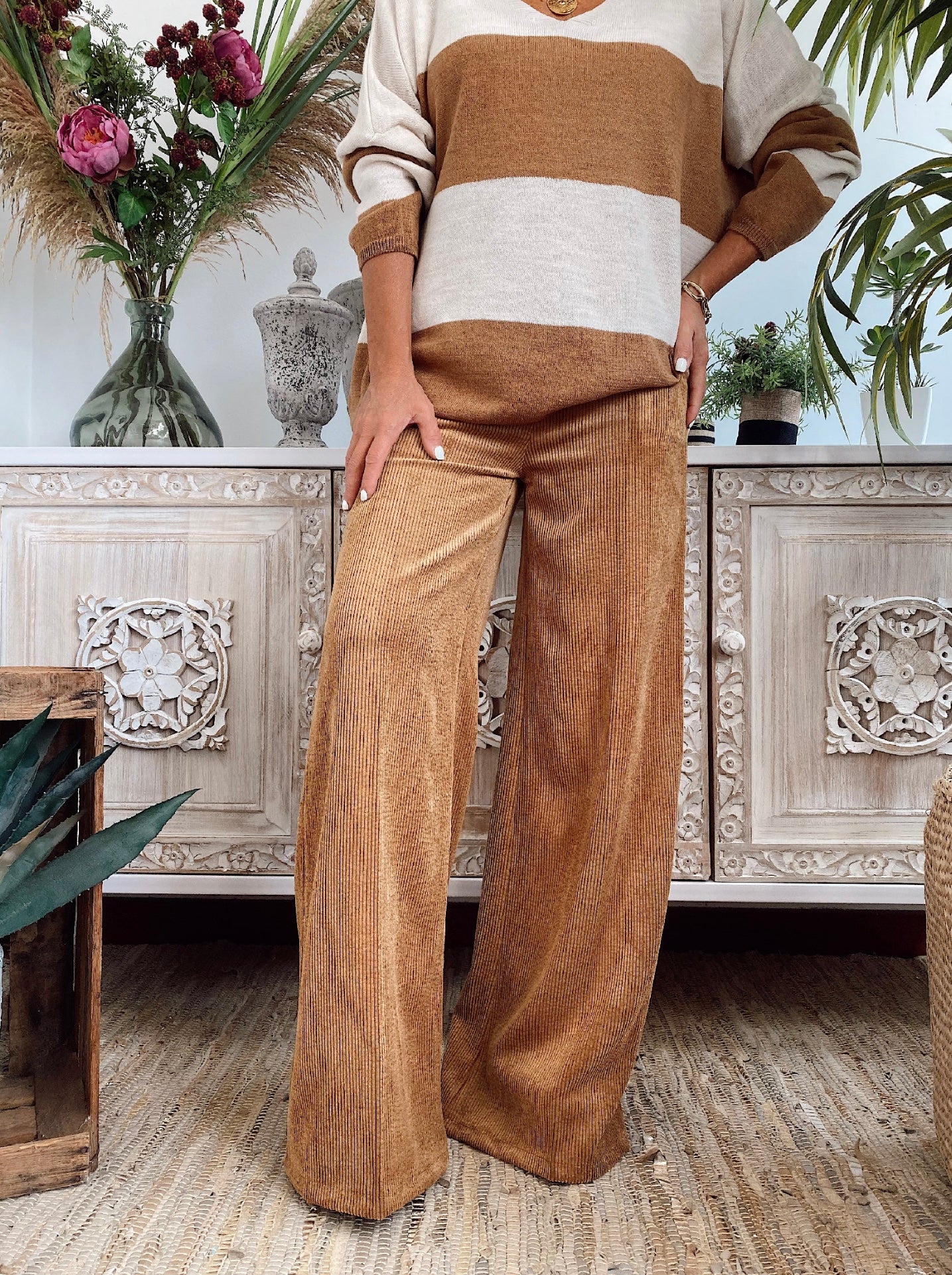 PANTALÓN DE PANA CORINNE MULTICOLOR