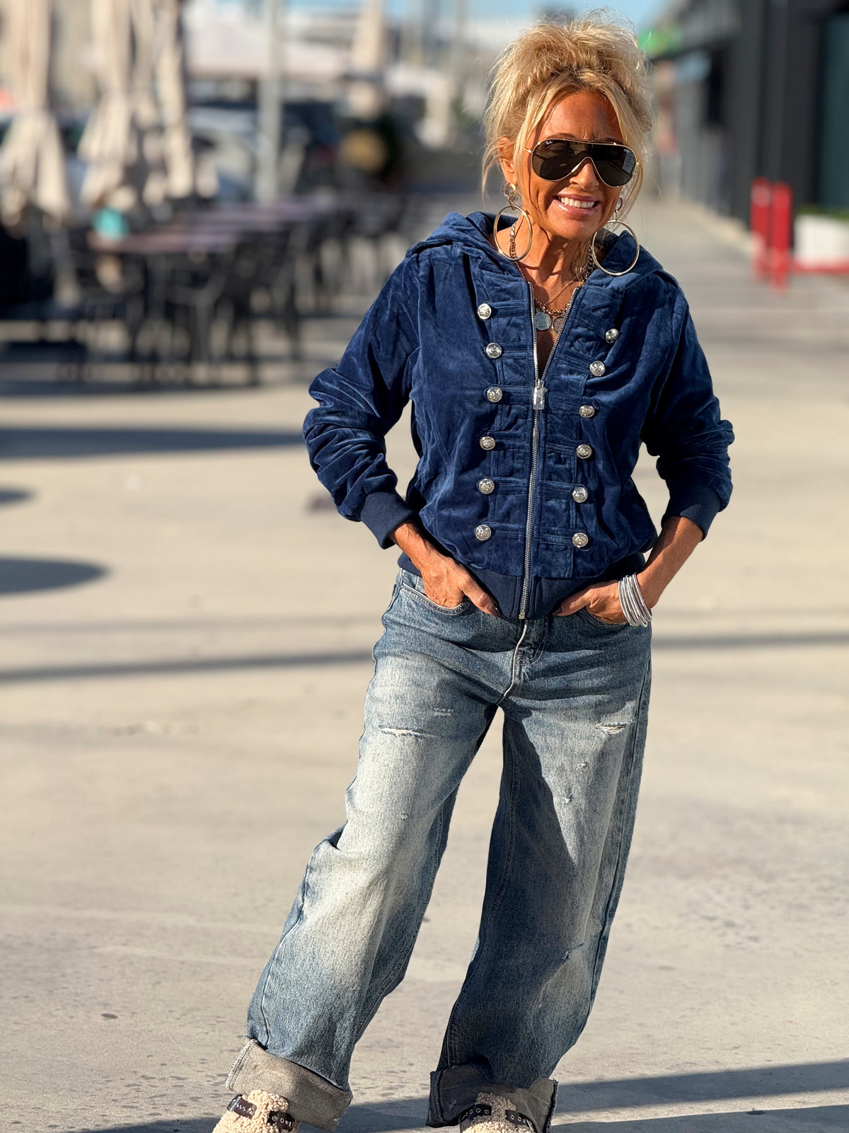 CHAQUETA TERCIOPELO AZUL