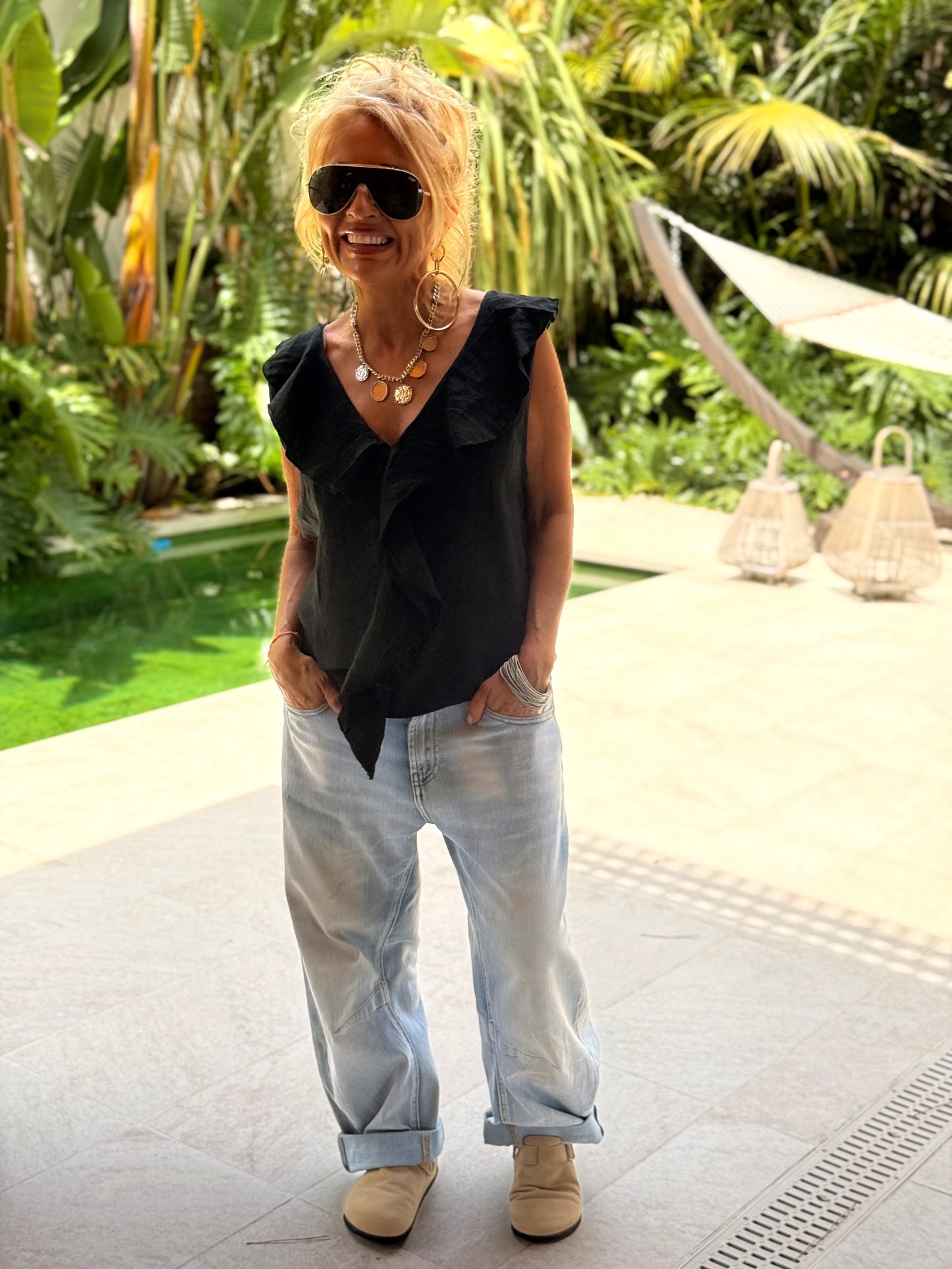 TOP BLUSA VOLANTE MULTICOLOR