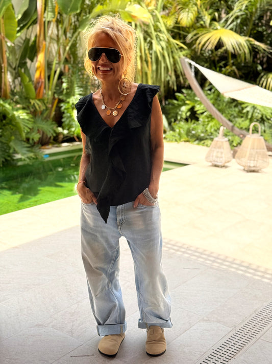 TOP BLUSA VOLANTE MULTICOLOR