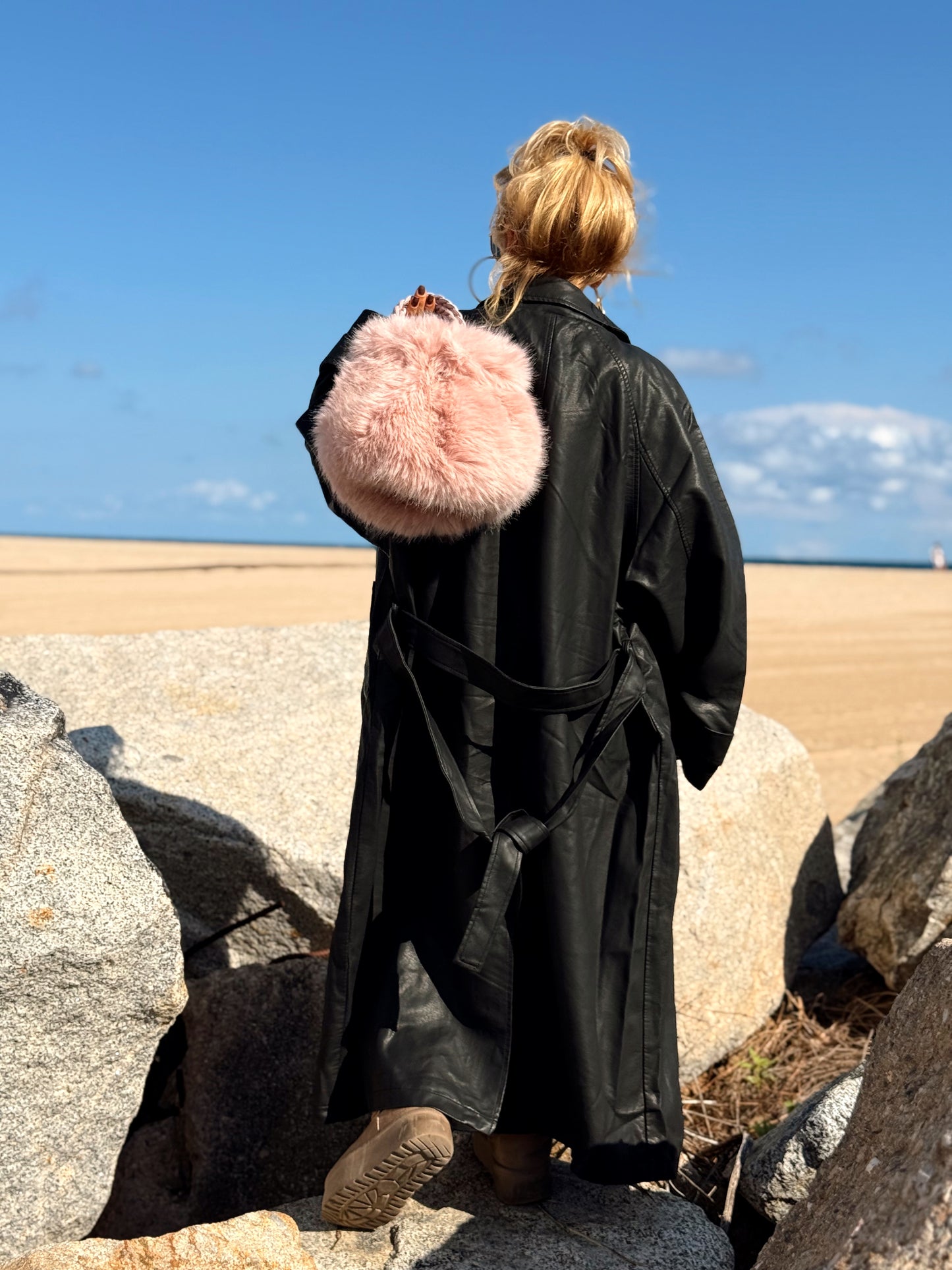 CHAQUETA LARGA POLIPIEL MULTICOLOR