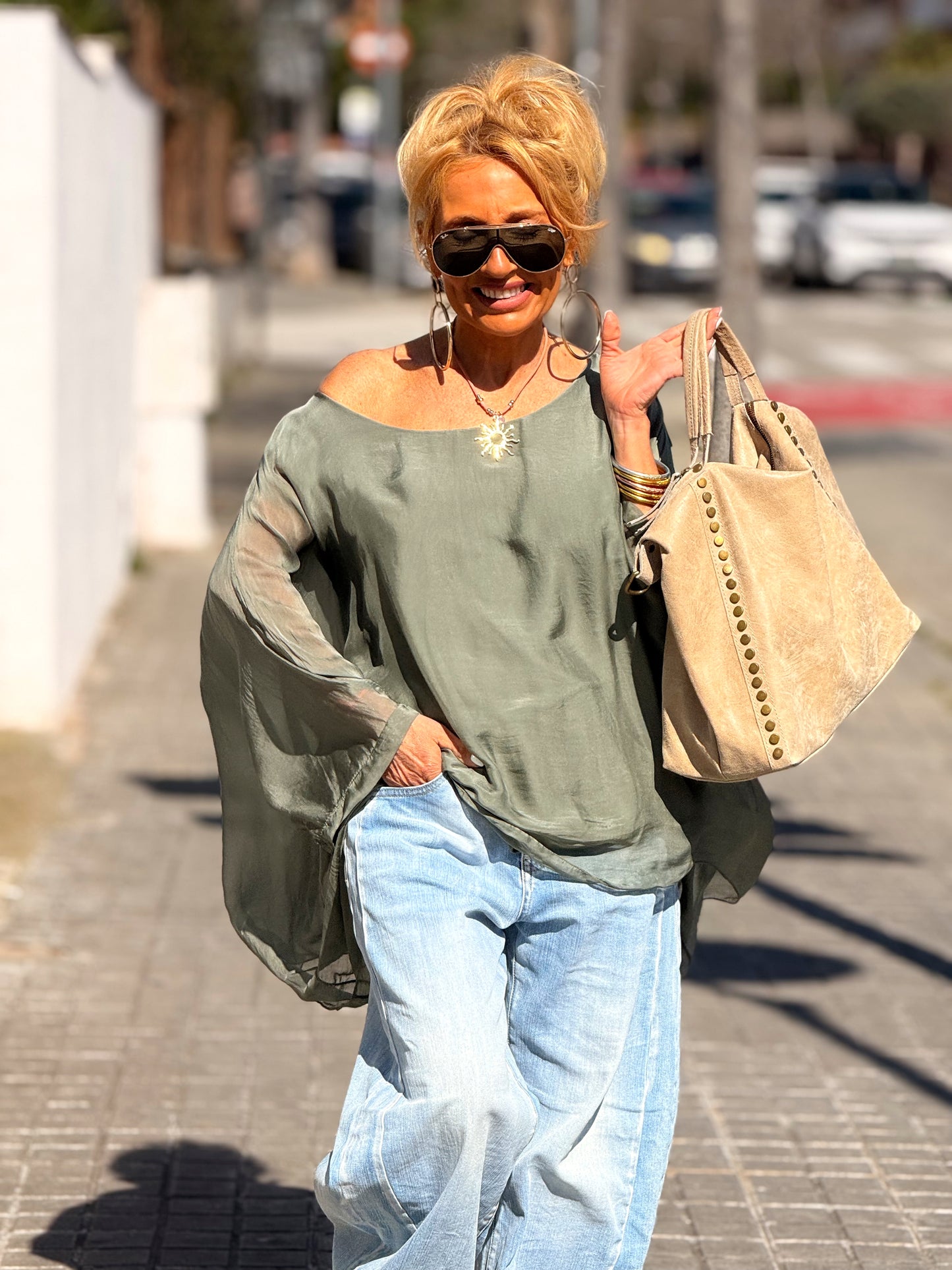 BLUSA CON TOP OVERSIZE ASIMÉTRICA NOA MULTICOLOR