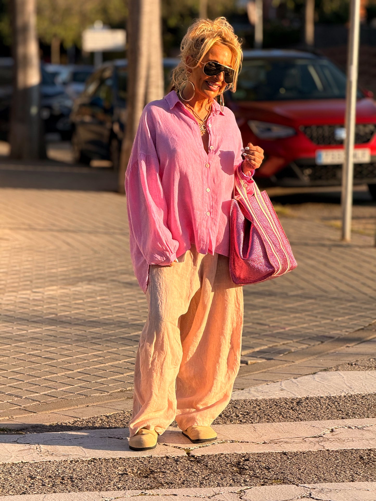 CAMISA OVERSIZE LINO LEA MULTICOLOR