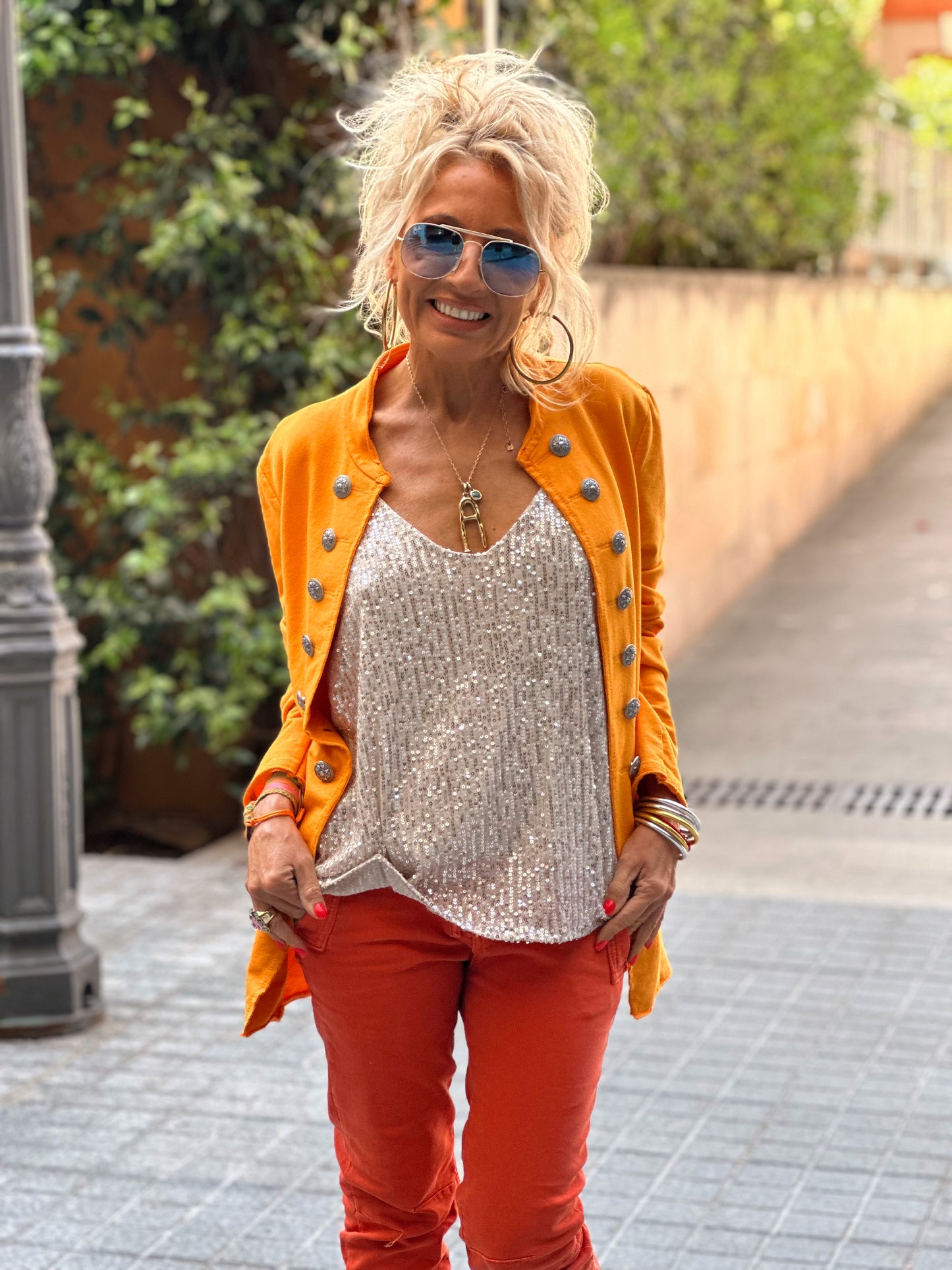 CHAQUETA KAREEN MANDARINA