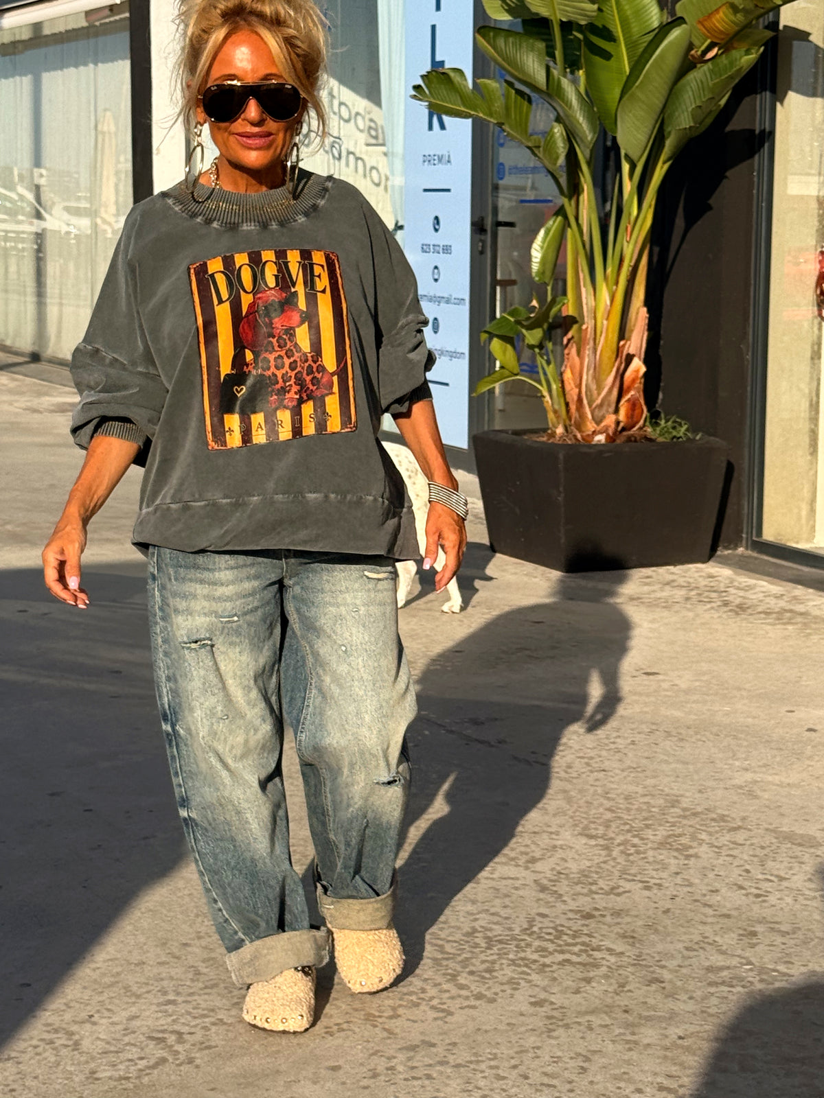 SUDADERA TECKEL GRIS
